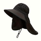 1 sombrero de verano con ala grande para cubrir la cara - Sombrero ancho para ciclismo, pesca y senderismo - Tela lavable a máquina, blanco, protección solar, accesorio neutro transpirable