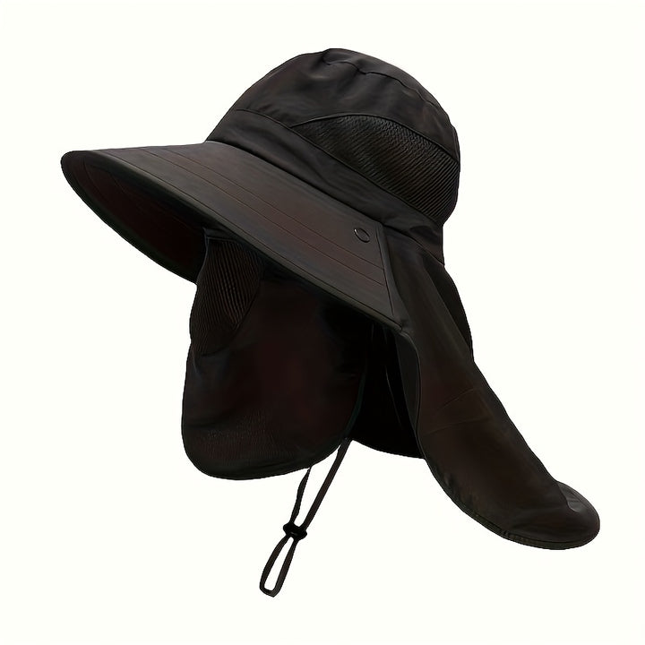 1 sombrero de verano con ala grande para cubrir la cara - Sombrero ancho para ciclismo, pesca y senderismo - Tela lavable a máquina, blanco, protección solar, accesorio neutro transpirable