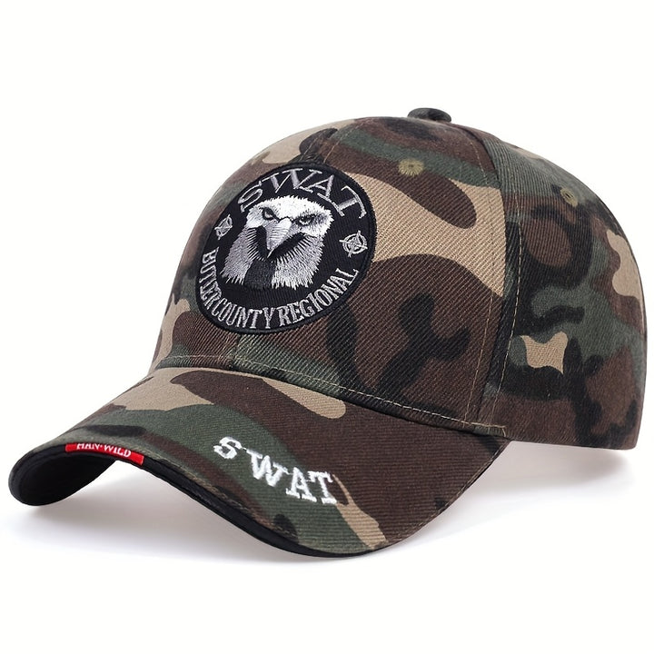1 gorra de béisbol para hombre con bordado de águila, "SWAT", gorra casual ajustable al aire libre, ideal para viajes en primavera y otoño