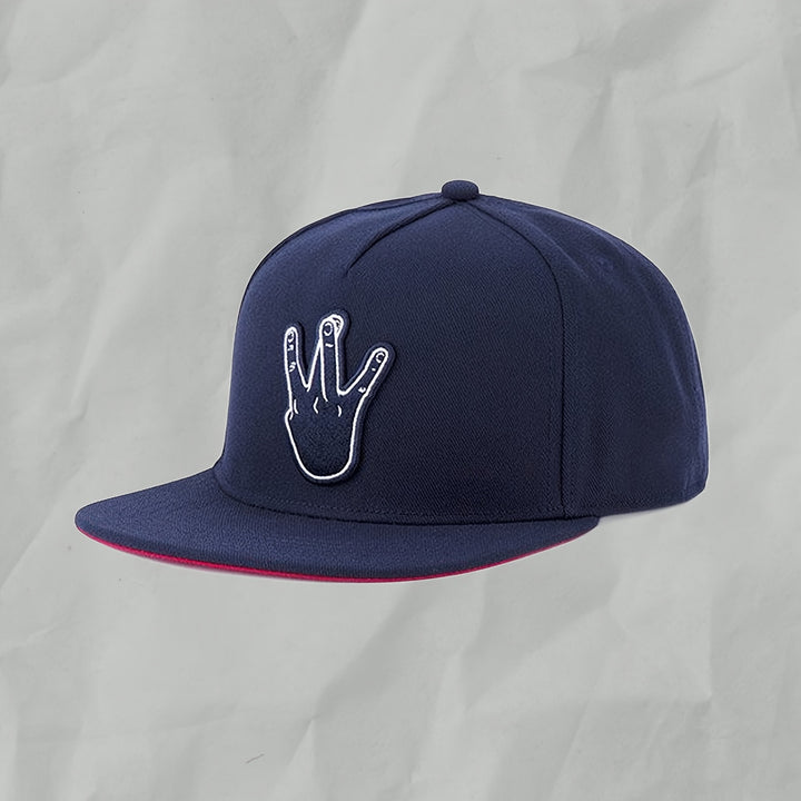Gorra de Béisbol Azul Marino para Hombre - Gorra Snapback Ajustable con Señal de Mano Dinámica, Tejido Ligero Sin Elasticidad para Hip Hop, Streetwear, Deportes - Accesorio Urbano para Todas las Estaciones para Conciertos, Festivales