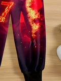 Pantalones Joggers para Niño con Gráfico de Fútbol con Impresión 3D - Rojo Vibrante y Diseño, Pantalones Largos Casuales con Cintura Elástica, Perfectos para Actividades al Aire Libre y Ropa Casual, Joggers para Exterior | Pantalones con Estampado Vibrant