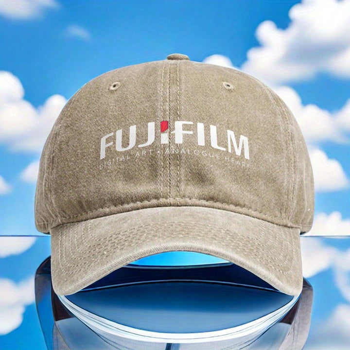 1 sombrero de camionero FUJIFILM - Ajuste ajustable, negro con logotipo blanco, perfecto para senderismo, ciclismo y diversión al aire libre, material de poliéster, lavable a mano, accesorios para senderismo