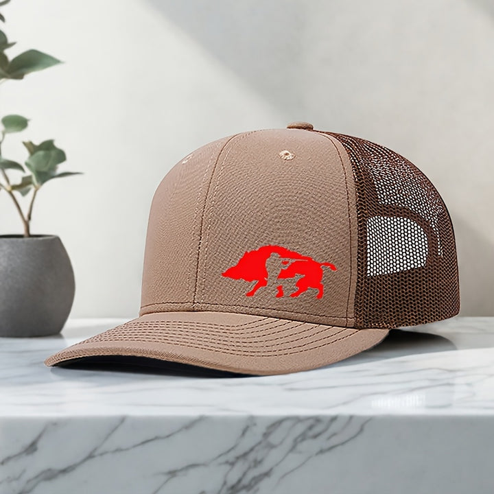 Gorra de Béisbol Unisex Ajustable con Estampado de Jabalí Audaz - Gorra Trucker Transpirable para Hombres y Mujeres, Accesorio de Golf, Pesca, Deportes al Aire Libre, Sombrero Elegante, Ropa Duradera