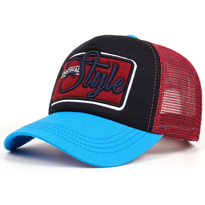 1pc Gorra de béisbol de poliéster bordada para hombre, patrón de rombos, ligera, malla transpirable, ajustada con cierre de hebilla, lavable a mano, para Año Nuevo, senderismo, fiesta, regalo - Tema navideño