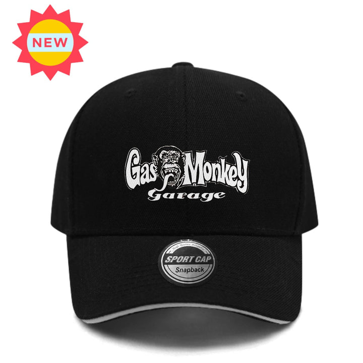 Gorra de Béisbol MAKEFGE Gas Monkey Garage - Gorra Trucker Ajustable con Cierre, Poliéster Transpirable, Estilo Unisex para Parejas, Diseño Punk Rock & Hip Hop con Insignia Metálica y Detalle en Cuero Desgastado, Ligera para Todas las Estaciones, Casual D
