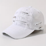 Gorra de béisbol desgastada estilo hip hop, gorra ligera ajustable para hombre, ideal para ciclismo urbano, skateboarding y actividades al aire libre, diseño en negro con costuras blancas, material de poliéster, estilo casual, sombrero urbano resistente