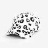 Gorra de Béisbol Estampado Leopardo Invierno - Beige y , Gorro Ligero y Cálido para Mujeres y Hombres, Ajuste Elástico, Fiestas, Diario, Deportes - Solo Lavado a Mano