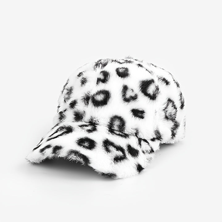 Gorra de Béisbol Estampado Leopardo Invierno - Beige y , Gorro Ligero y Cálido para Mujeres y Hombres, Ajuste Elástico, Fiestas, Diario, Deportes - Solo Lavado a Mano