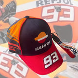 Gorra de béisbol bordada 93 + llavero, patrón de bordado 3D de alta calidad para autos, motocicletas, sombreros de viaje con ajuste regulable, adecuado para equipos al aire libre y mochilas decorativas unisex