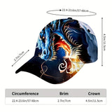 1 gorra de béisbol con graffiti de dragón - 100% poliéster, ligera, ajustable, lavable a máquina, ideal para actividades al aire libre, excelente regalo de Navidad