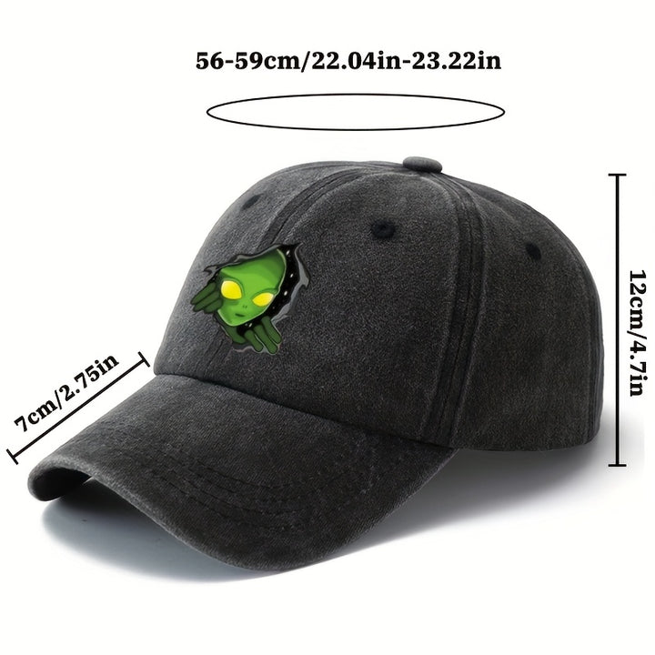 Gorra de Béisbol MAKEFGE con Diseño Alien para Hombres y Mujeres - Gorra Ajustable Snapback Trucker con Estampado Verde Vibrante, Diseño de 6 Paneles, Tela Duradera para Camping al Aire Libre, Uso Casual (/Beige/Rosa/Azul Verdoso). Tela Tejida