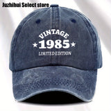 1 gorra de béisbol retro para mujer, edición limitada 1985, ajustable, ligera y desgastada, con visera curva, estilo urbano impreso, ideal para viajes, uso casual y diario
