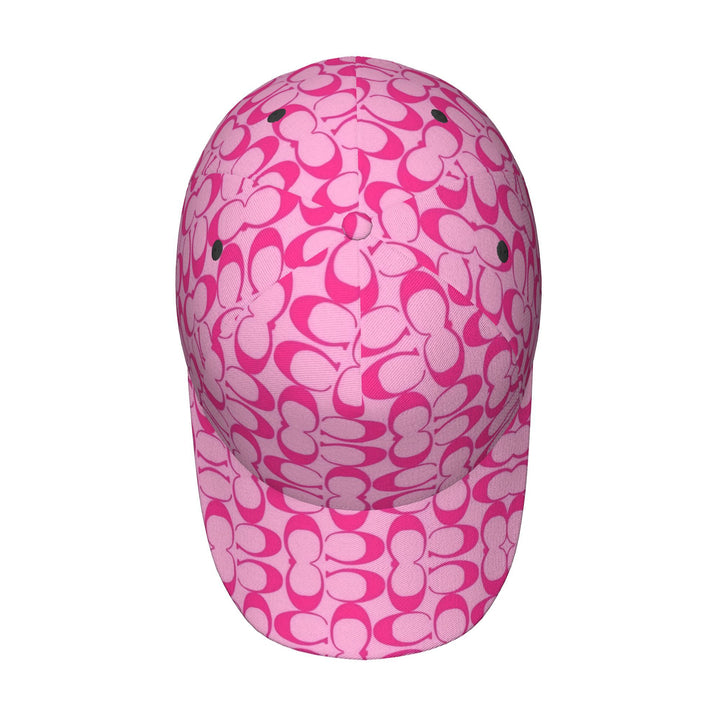 1pc Gorra Trucker con Estampado Completo de Logo Rosa - Gorra Ajustable Unisex con Diseño de Logo Blanco, Ala Ancha Ligera para Hombres y Mujeres, Deportes Casuales al Aire Libre , Patrón de Logo Rosa (Lavable a Máquina)