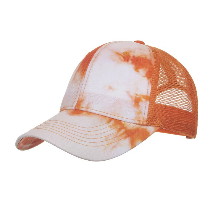 Gorra de Béisbol con Estampado Tie-Dye y Malla Bordada para Hombre y Mujer, Ideal para Primavera y Verano