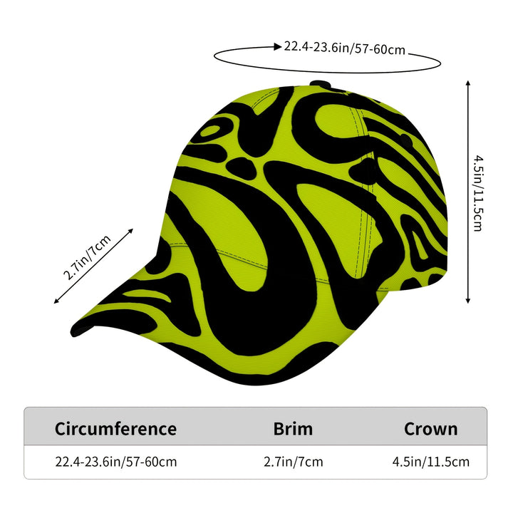 1 gorra de béisbol con estampado de leopardo verde claro - Gorra ajustable con cierre de clic, ligera y elegante gorra para actividades al aire libre - Ideal para uso casual, vacaciones y diversión diaria, gorro de cabeza al aire libre | Gorra con esta...