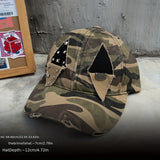 Camiseta de camuflaje desgastada para exteriores, de talla grande, que realza la figura, con un diseño moderno de estampados para hombres y mujeres, estilo béisbol militar.