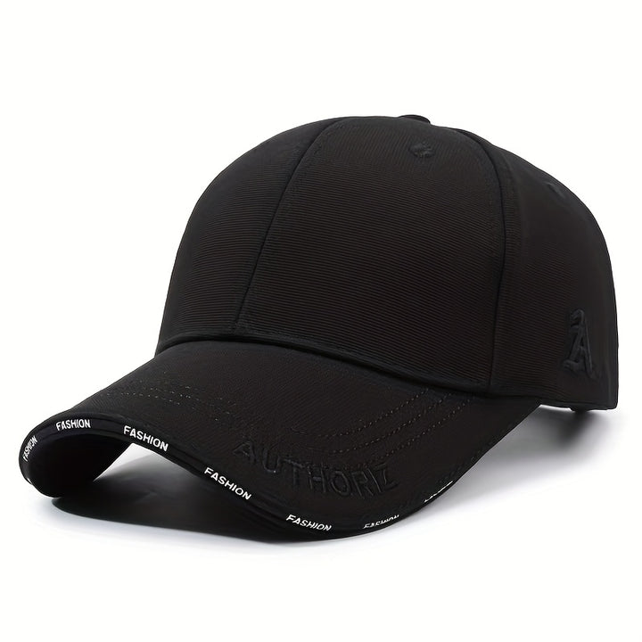 Gorra de béisbol unisex para las 4 estaciones con una letra bordada - Ligera, transpirable, cierre snapback, visera curva, fibra de poliéster, gorro para exteriores para todas las estaciones para hombres y mujeres, estilo casual