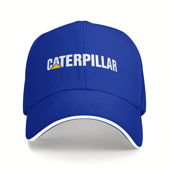 1 gorra de béisbol ajustable con estampado de CATERPILLAR para hombre y mujer, gorra tipo trucker transpirable, negra con logo blanco, ideal para actividades al aire libre, pesca y regalos