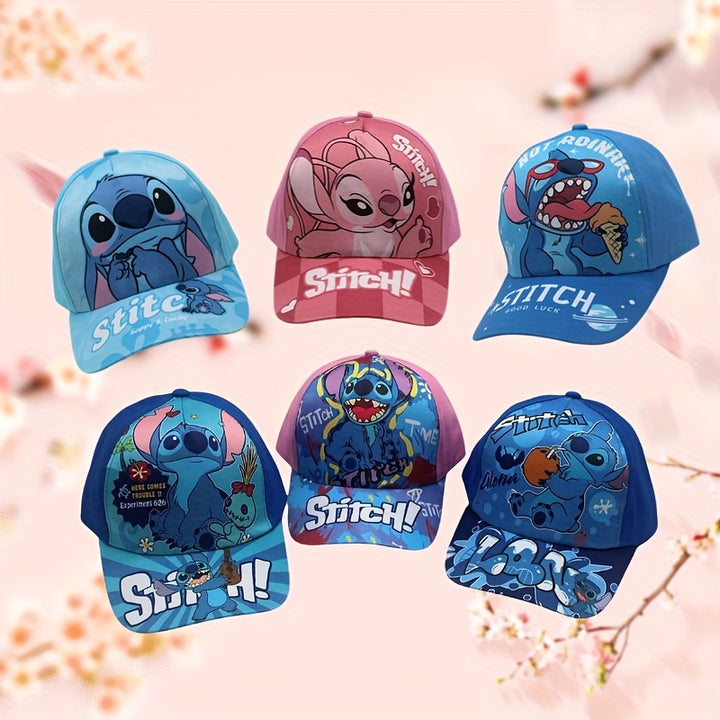 Gorra Trucker Ajustable Disney Stitch - Gorra de Béisbol con Malla Transpirable y Estampado de Dibujos Animados, Lavable a Máquina para Adolescentes, Sombrero Solar para Viajes al Aire Libre y Regalos Navideños (Colores Mixtos), Accesorio Casual, Ajuste S
