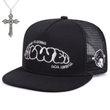 2 piezas (gorra + collar) Gorro de béisbol estilo streetwear para mujer | Bordado con letras y parche de dibujos animados