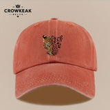 1 gorra de béisbol retro con estampado leopardo - Diseño ajustable similar al oído del cheetah, ligera y transpirable para , viajes u outfits casuales: marrón//beige claro (lavada manual)