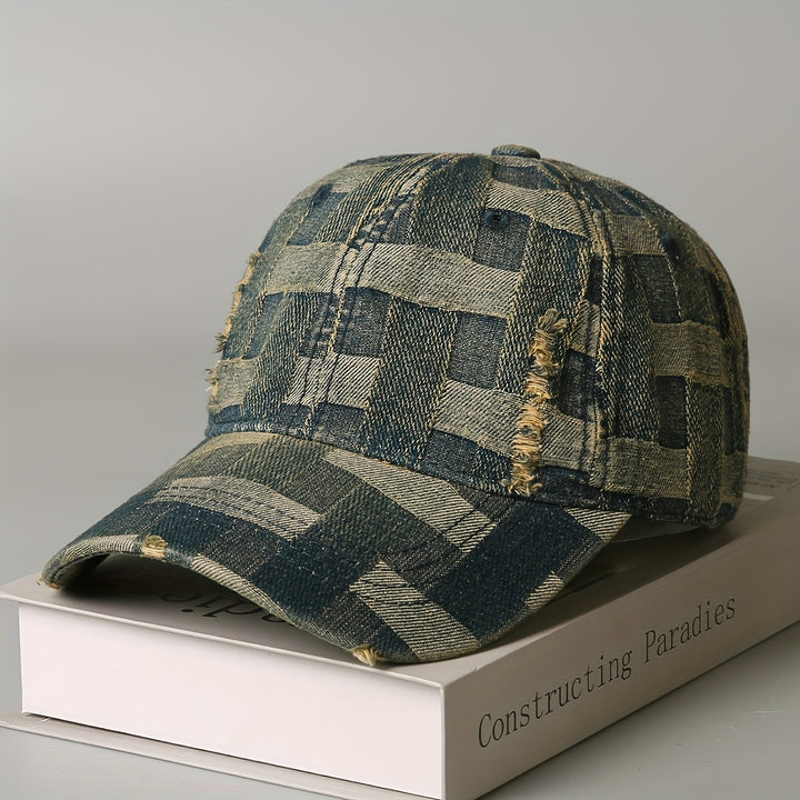 Gorra de Béisbol Tie-Dye para Hombres y Mujeres con Detalles Perforados - Sombrero de Pato Cuadriculado Ligero para Uso Casual al Aire Libre