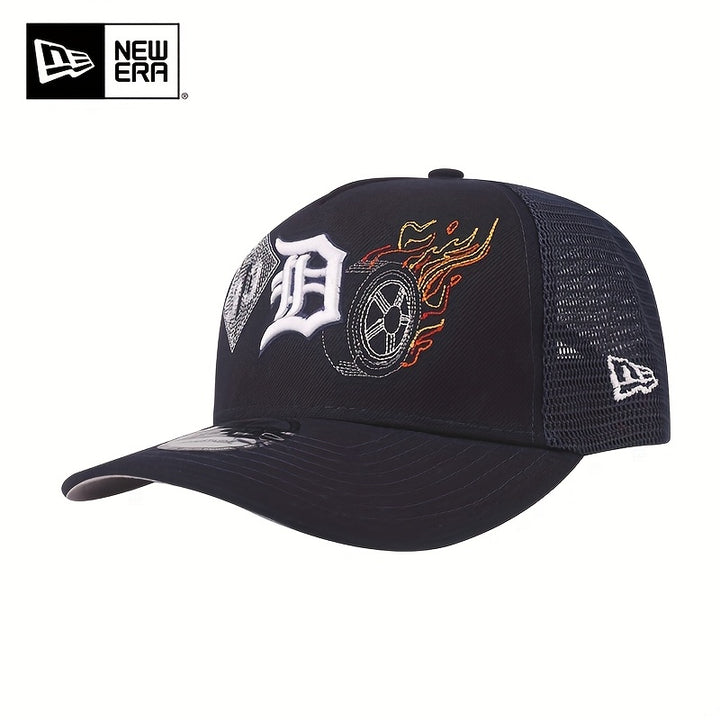 Gorra Unisex Ajustable Snapback de NEW ERA con Logo en 3D - Gorra de Béisbol de Malla Azul, Visera Curva y Rígida para Deportes al Aire Libre, Verano, Fiestas y Uso Casual (Hombres y Mujeres) - Diseño Icónico con la Letra 'N', Ajuste No Elástico