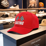 1pc Gorra de Béisbol Racing Trucker - Diseño con Bandera a Cuadros, Ligera y Transpirable para Deportes Motorizados, Ropa Casual Unisex para Hombres y Mujeres, Ajuste Cómodo, Ideal para Estilo Activo y Aficionados al Deporte