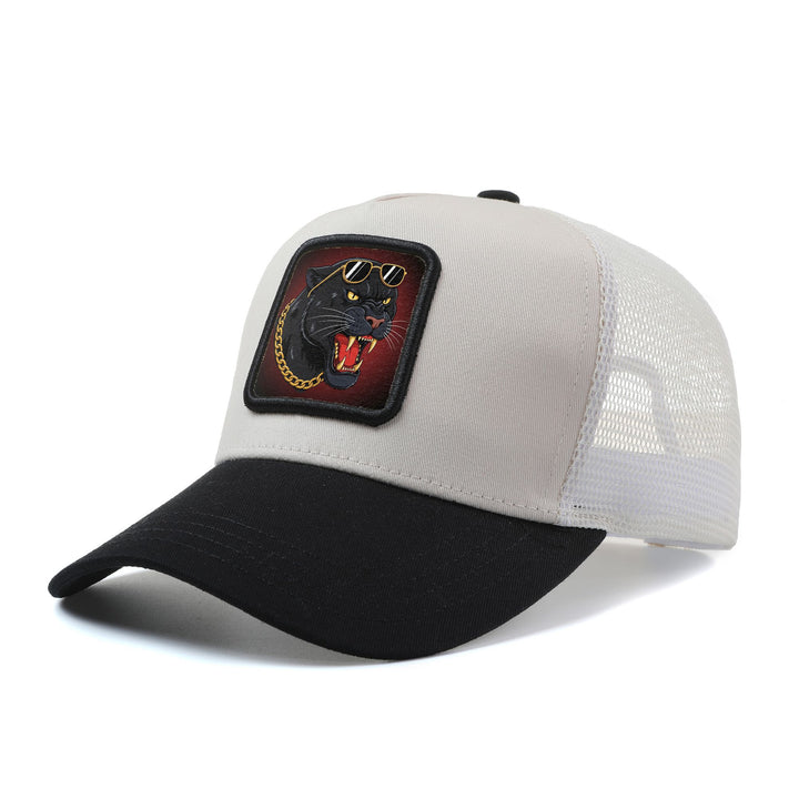 Gorra Trucker de Pantera Negra para Hombres y Mujeres con Gafas a la Moda - Snapback Ajustable, Parte Trasera Transpirable en Malla & Diseño de 6 Panelos, Gorro Ligero con Emblema Icónico Tipo Logotipo Para Estilo Casual o Streetwear - Regalo Unisex