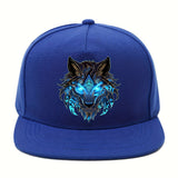 1 Gorra Hip-Hop con Estampado de Lobo Tribal, Moda Urbana Y2K para Deportes al Aire Libre, Gorra de Béisbol con Visera Plana Ajustable Unisex, Gorra de Visera Plana, Ropa Casual, Streetwear Urbano, Gorra Streetwear, Sombrero de Moda, Tejido Duradero, Gorr