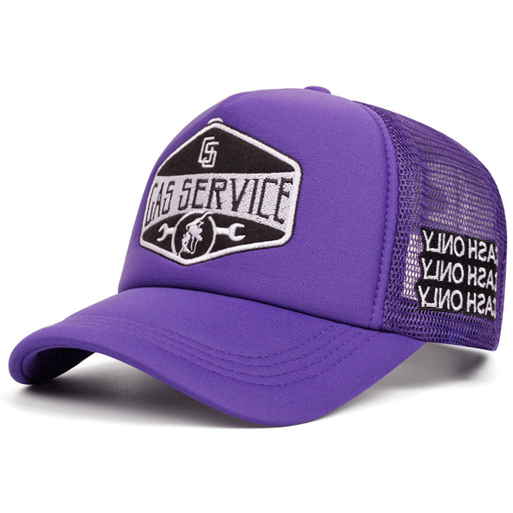 1pc Logo de Servicio de Gas Gorra de béisbol, Malla de poliéster transpirable en la parte posterior, Ajuste ajustable para todas las estaciones, Solo lavado a mano