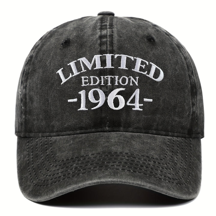 Gorra de Béisbol Bordada Edición Limitada 1964, Visera Curva Ajustable, Ideal para Uso Casual y Ocasiones Especiales como el Día de la Madre/Día del Padre, Apta para Hombres y Mujeres