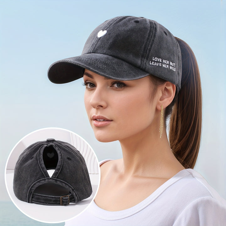 1 Gorra de Béisbol Bordada con Letras "Love Letter" para Uso Casual Diario