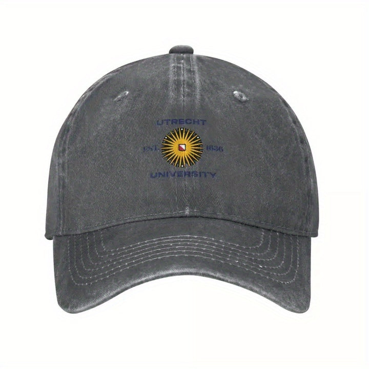 Gorra de béisbol de la Universidad de Utrecht - Negra con bordado dorado, sombrero de lujo para hombres y mujeres, diseño elegante con motivos de sol, perfecto para deportes o uso casual, gorra de béisbol.