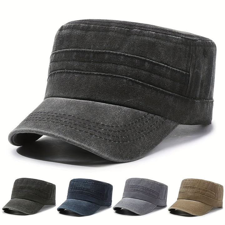 Gorra plana para hombre, gorra de béisbol casual vintage lavada y desgastada, esencial y versátil para primavera y verano, ideal para viajes al aire libre, también adecuada para mujeres