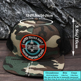 Gorra de béisbol para hombre con símbolo mágico y bordado TOP GUN - Snapback ajustable y transpirable, gorra hip hop retro americana de calle para ocio al aire libre, skateboarding, vacaciones - Regalo ideal para hombres, gorra de camuflaje para camionero