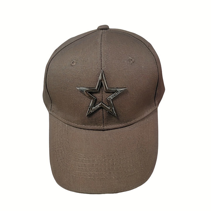 Gorra De Béisbol Con Estrella Hueca, Simple Y Versátil, Unisex, Con Visera Ajustable Y Protección Solar, Estilo De Gorra De Papá