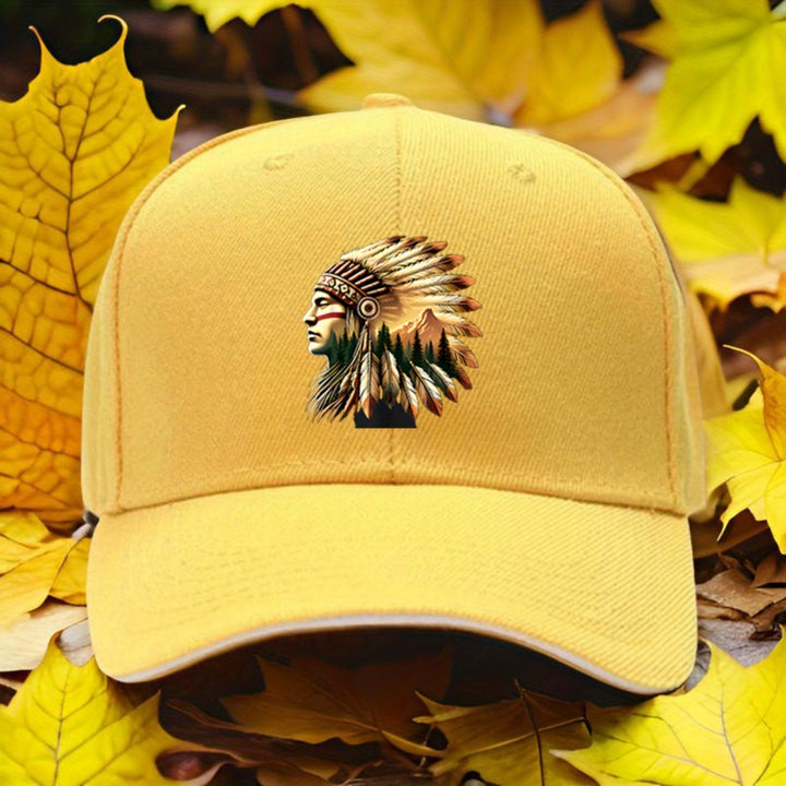 1 sombrero ajustable para camioneros con diseño de plumas de indígenas americanos - Transpirable, alta calidad, sombrero deportivo para golf, senderismo, camping, viajes y ciclismo - Unisex, estilo casual, negro, sombrero deportivo al aire libre | Accesor