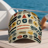 1 gorra de béisbol con estampado de arte tribal 2D - Gorra de poliéster de cuerpo completo con diseño vibrante y audaz, ideal para streetwear, deportes y carreras al aire libre, Moda Streetwear,Accesorio de Festival,Accesorios para la Cabeza de Declaració