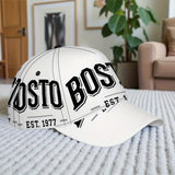 1 gorra de béisbol ajustable con diseño clásico de Boston en 2D - Snapback con impresión vibrante de cuerpo completo, ideal para deportes, running y moda urbana al aire libre