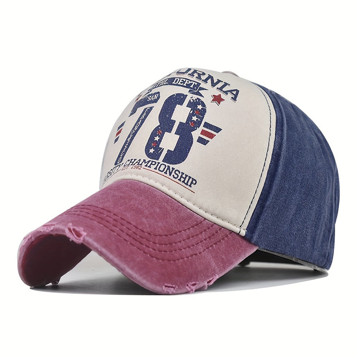 Gorra de béisbol retro desgastada con estampado de graffiti - 78 estilos, unisex, ajustable con cierre a presión, ideal para deportes, viajes y fiestas. El regalo perfecto para hombres y mujeres.
