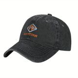 Gorra de béisbol internacional Navistar 2025 - Negro lavado con logotipo rojo y naranja, algodón transpirable, ajuste ajustable para deportes al aire libre, golf, running - Regalo elegante para hombres y mujeres
