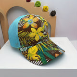 1 gorra de béisbol con estampado floral tropical para mujeres y hombres - Espalda de malla transpirable, cierre ajustable con clic, gorra ligera para exteriores para senderismo y uso casual, protección solar
