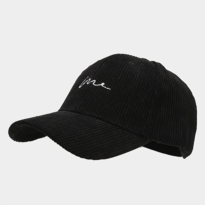Gorra De Béisbol De Pana Con Bordado Sencillo Para Otoño E Invierno, Gorra De Béisbol A La Moda Urbana, Para Hombres Y Mujeres