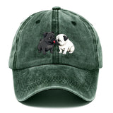 1 Gorra Ajustable con Estampado de Pug Lindo - Sombrero Unisex Suave y Transpirable para Hombres & Mujeres, Regalo Ideal Para Amantes del Perro en Cumpleaños o Fiestas (Diseño /Blanco), Eventos Formales e Informais. Lavada a Mano. Visera Curva. ¡Estilo Di
