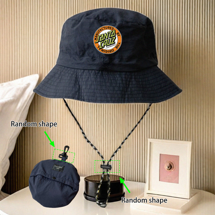 Gorra de Pescador Santa Cruz con Estampado de Círculos Naranja, Gorra Plegable para Senderismo y Pesca Deportiva---yfm003