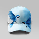 Gorra de Béisbol Ajustable y Ligera - Azul Claro con Estampado de Pájaros Voladores (Pájaros Azules), Gorra Deportiva para Exteriores Lavable a Máquina, Sombrero de Verano Casual Ideal para Estilo Urbano y Ropa casual