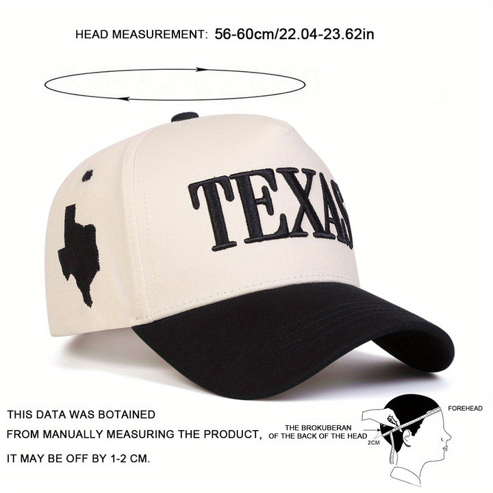 1 Sombrero de Basquetbol TEXAS para Hombres, Ajustable para Deportes al Aire Libre, Viajes en Primavera/Otoño y Vacaciones en la Playa