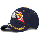 Gorra de béisbol para hombres AR Brand USA Eagle Embroidery, 100% poliéster, estilo casual, ajustable sombrero de protección solar para viajes de primavera/otoño, playa y fiesta