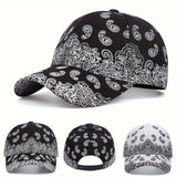 Hip Hop Paisley Print Gorra De Béisbol Unisex Negro Y Blanco Sombreros De Sol Casuales Ligeros Gorra De Papá Ajustable Para Mujeres Hombres